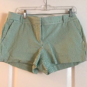 J. Crew Green Seersucker Shorts